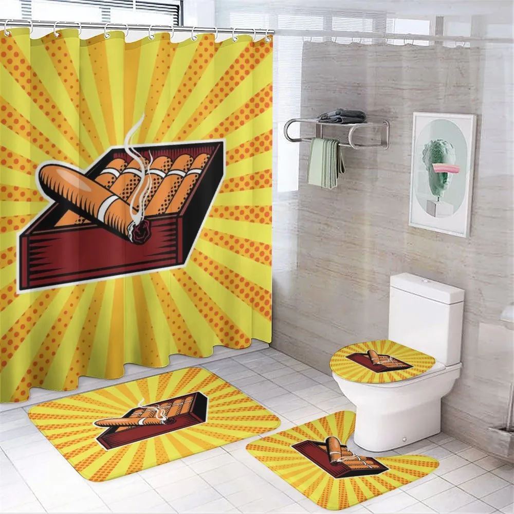 Cigar Box in Pop Art Style — 4-Piece Bathroom Set preview