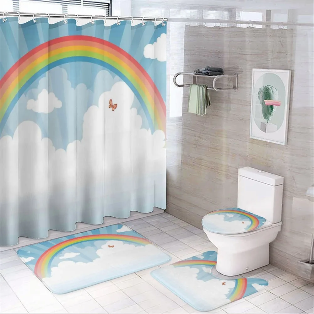 Colorful Rainbow Arc — 4-Piece Bathroom Set preview