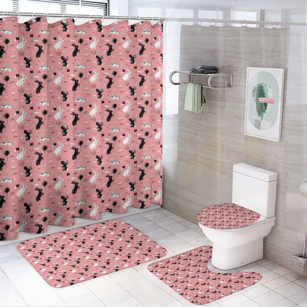 Creative Funny Rabbits Art — 4-Piece Bathroom Set preview