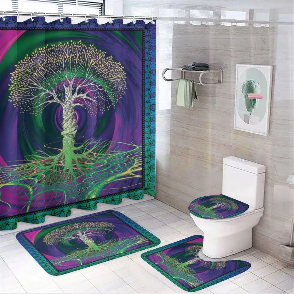 Digital Psychedelic Art — 4-Piece Bathroom Set preview
