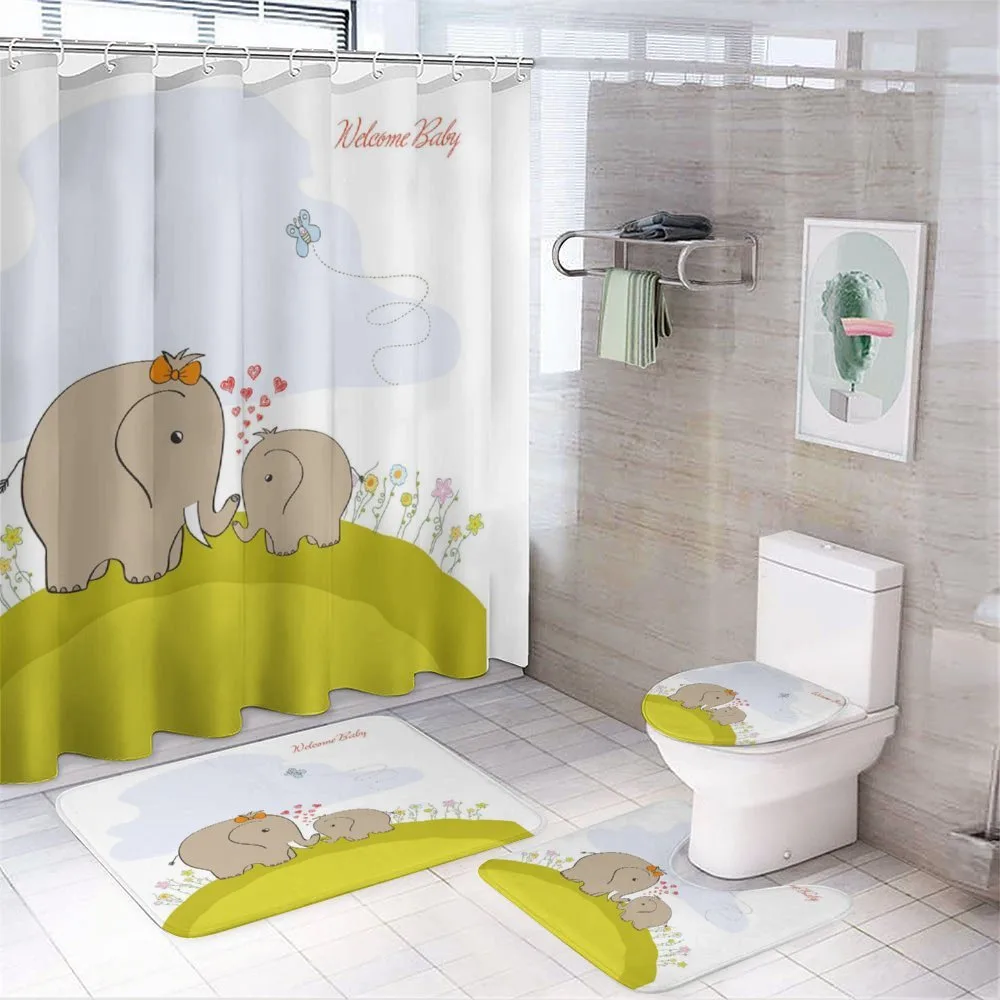 Mother Baby Elephant — 4-Piece Bathroom Set preview