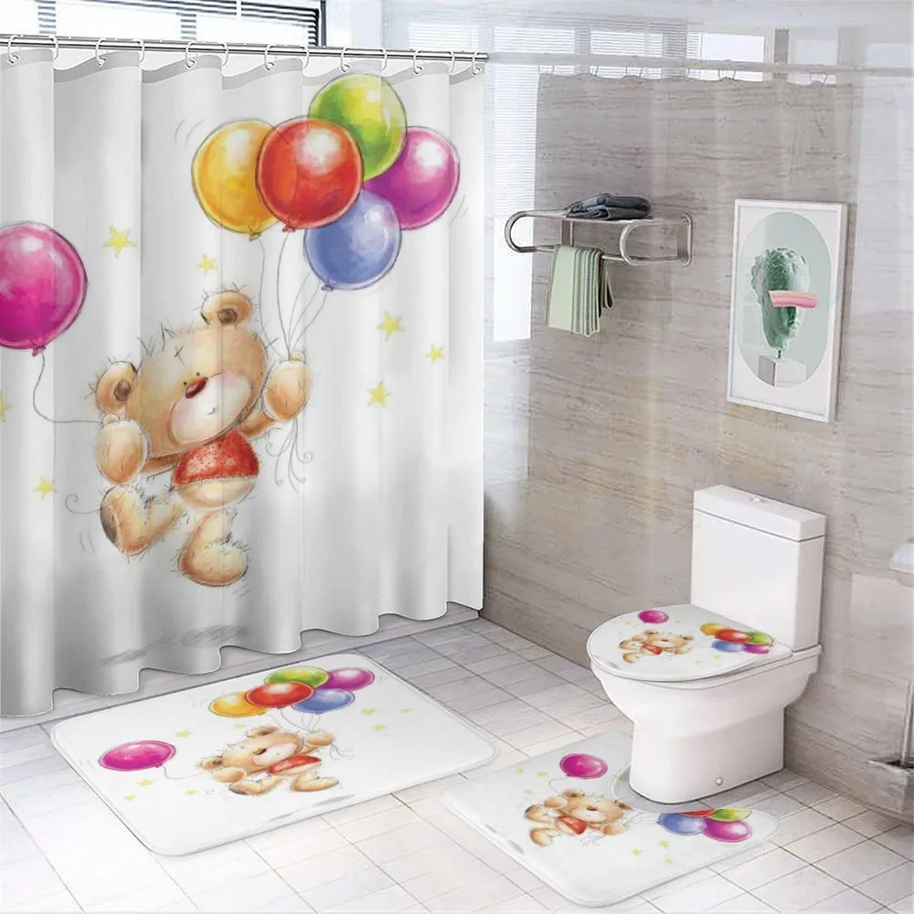 Teddy Bear with Baloon — 4-Piece Bathroom Set preview