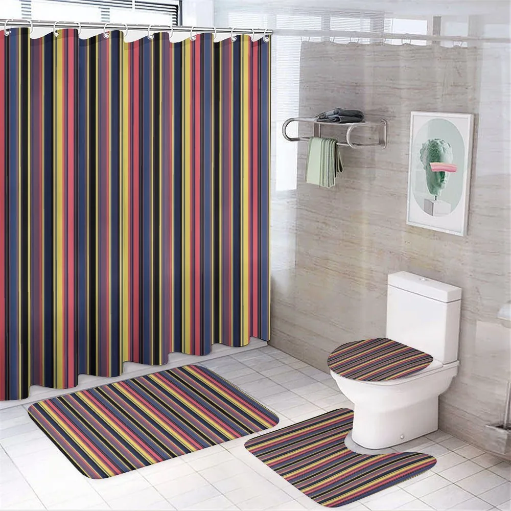 Vintage Geometric Stipes — 4-Piece Bathroom Set preview