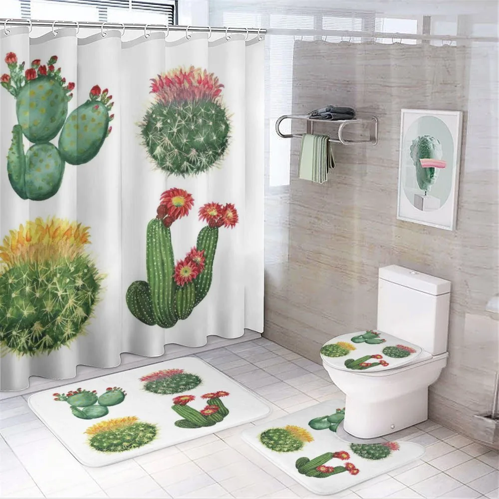 Watercolor Tropical Art — 4-Piece Bathroom Set preview