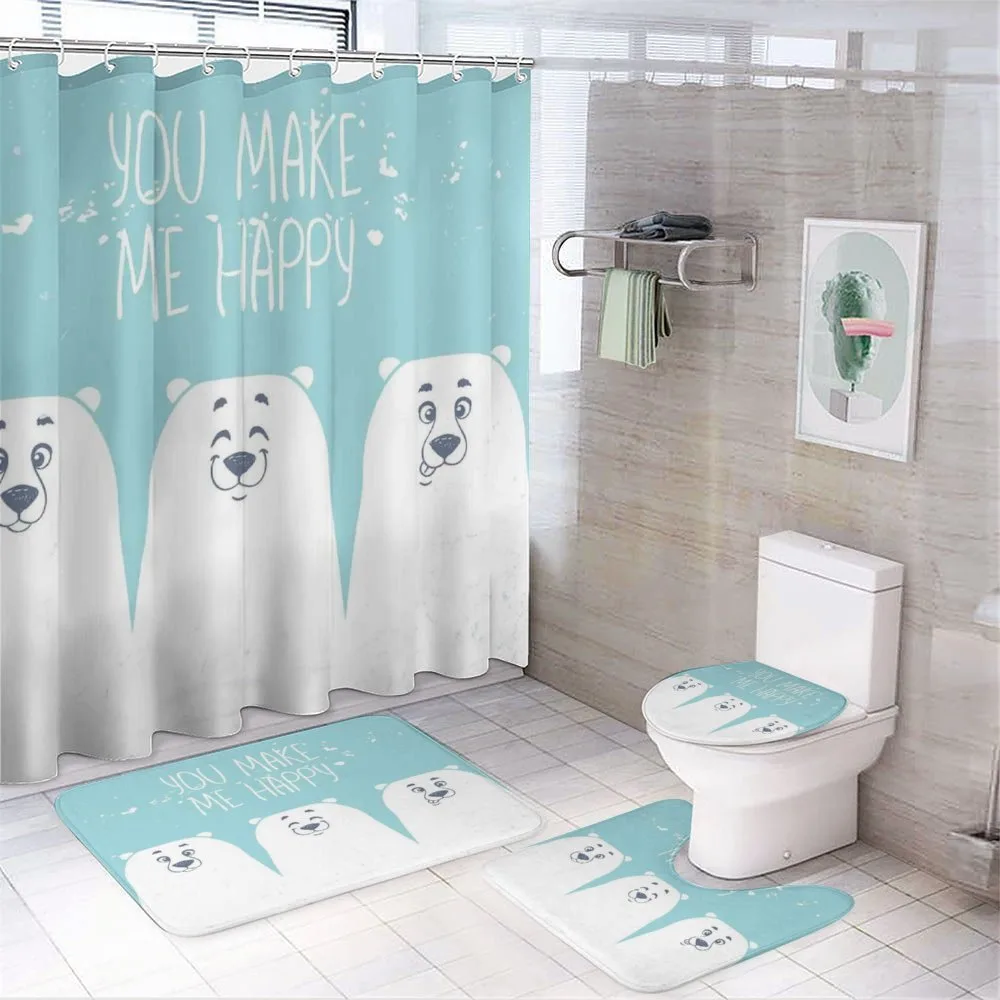 Words Cartoon Bears — 4-Piece Bathroom Set preview
