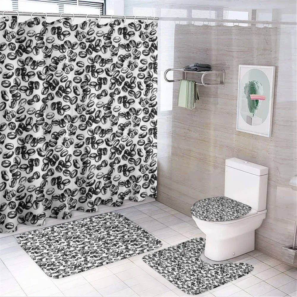 Black Grunge Java Seeds — 4-Piece Bathroom Set preview