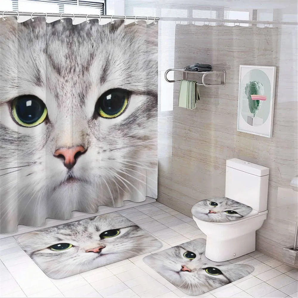 Face of a Domestic Kitty — 4-Piece Bathroom Set preview