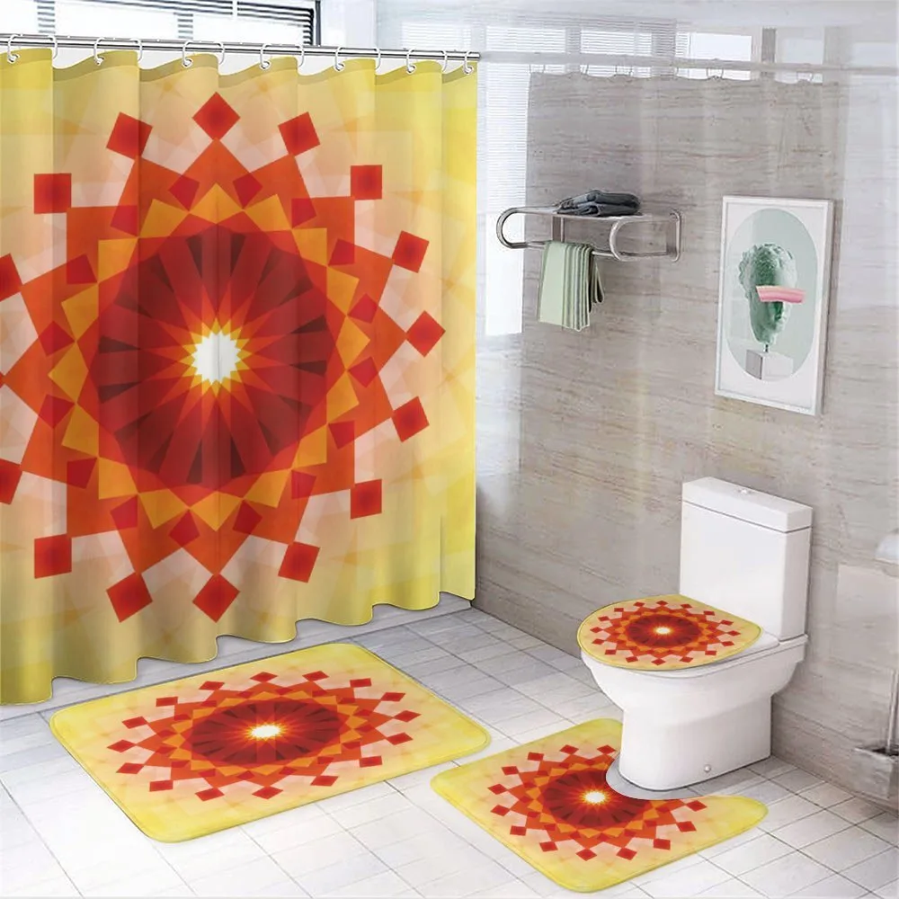 Fluorescent Rays Squares — 4-Piece Bathroom Set preview
