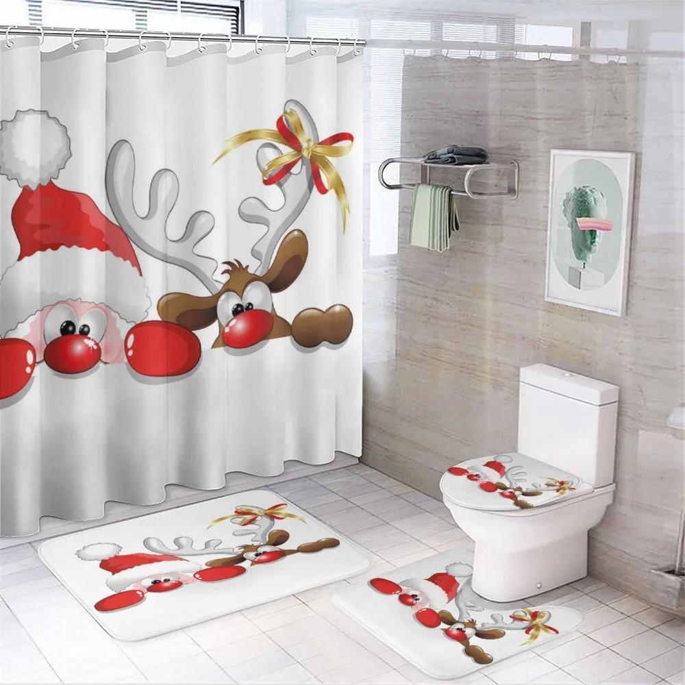 Funny Santa Reindeer — 4-Piece Bathroom Set preview