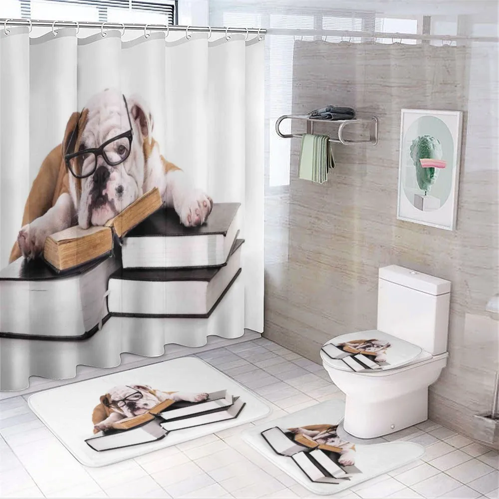 Glasses Dog 4-Piece Bathroom Set product video