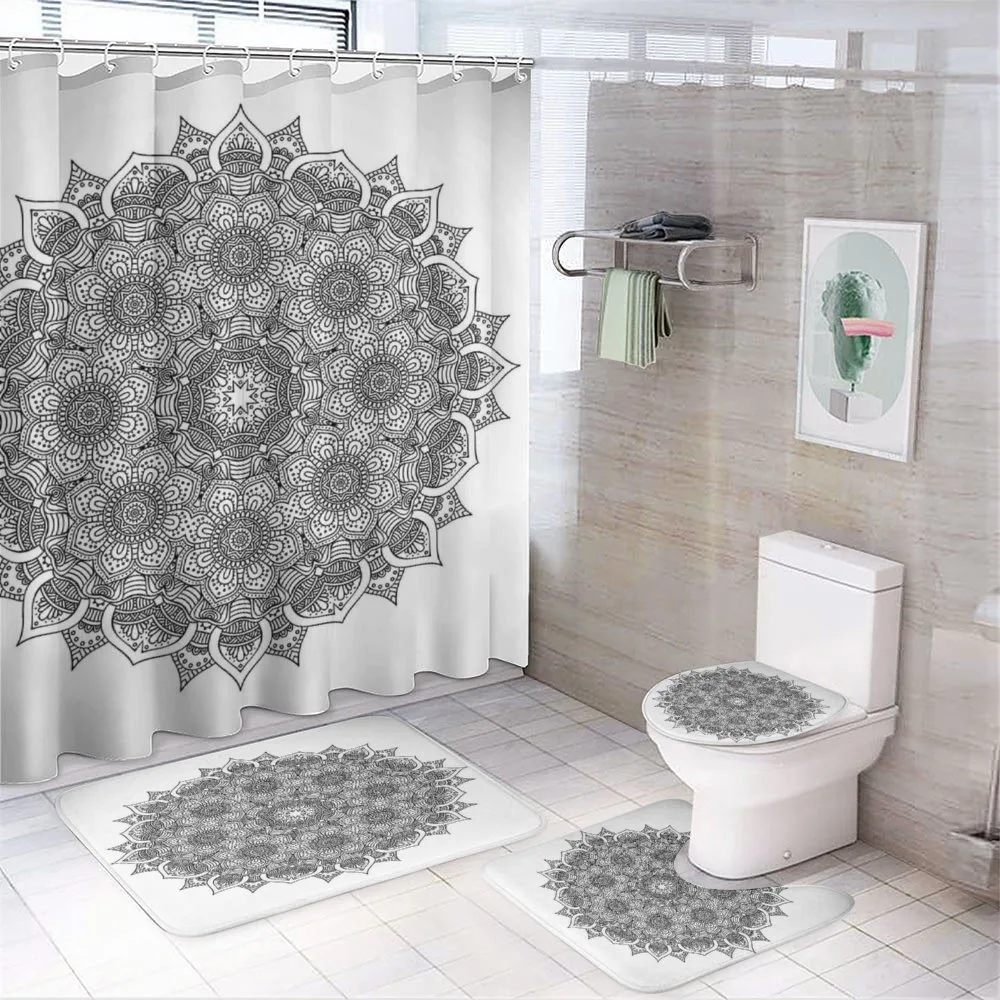 Mandala Ottoman Floral 4-Piece Bathroom Set product video
