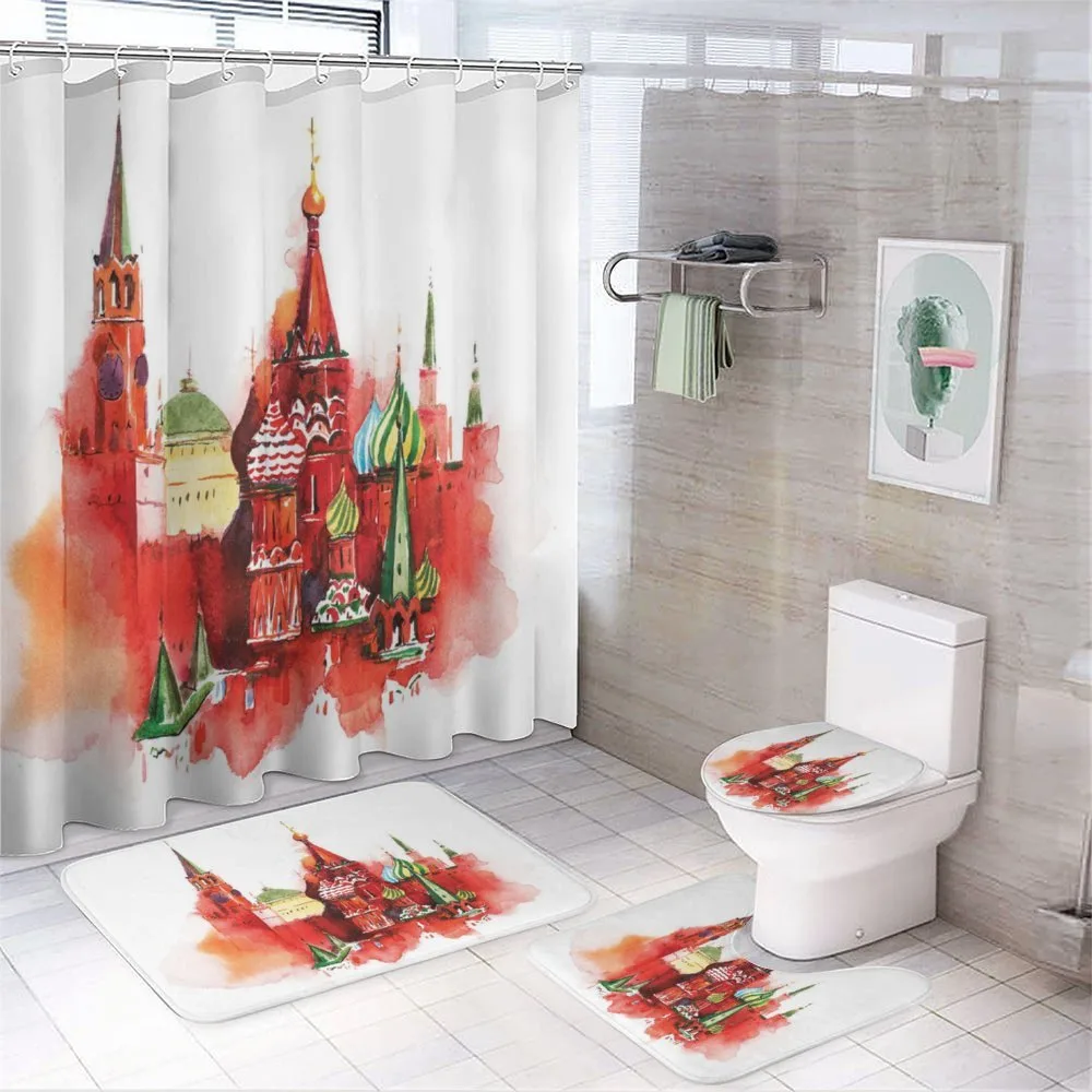 Red Square Saint Basil Art — 4-Piece Bathroom Set preview