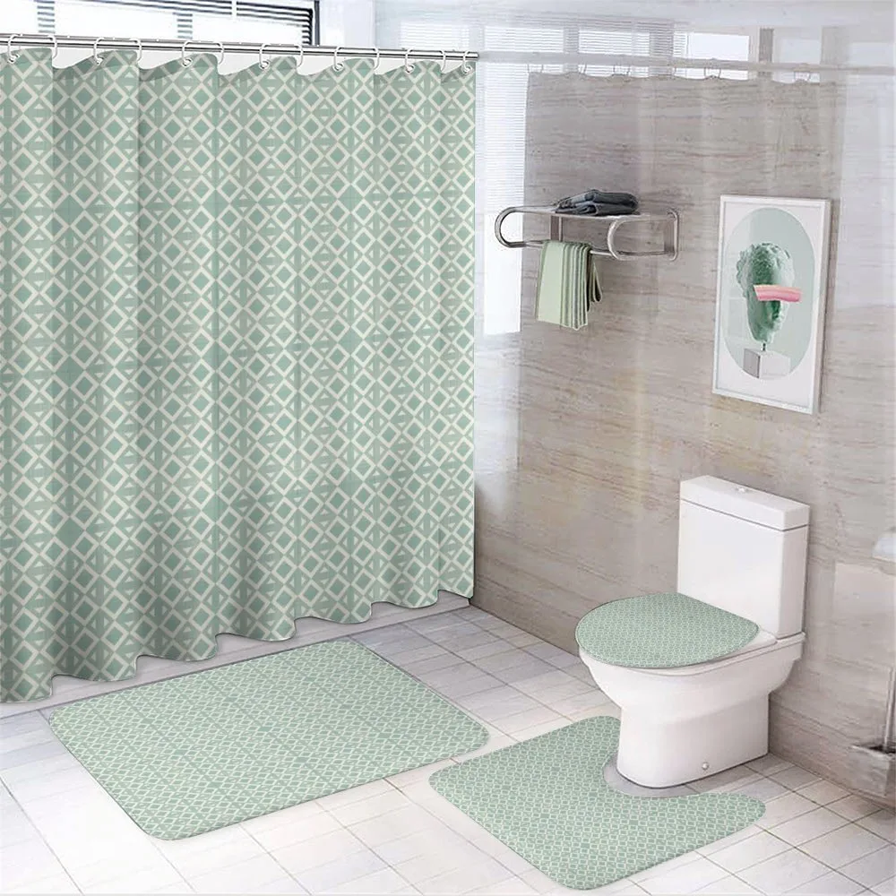Retro Squares Art — 4-Piece Bathroom Set preview