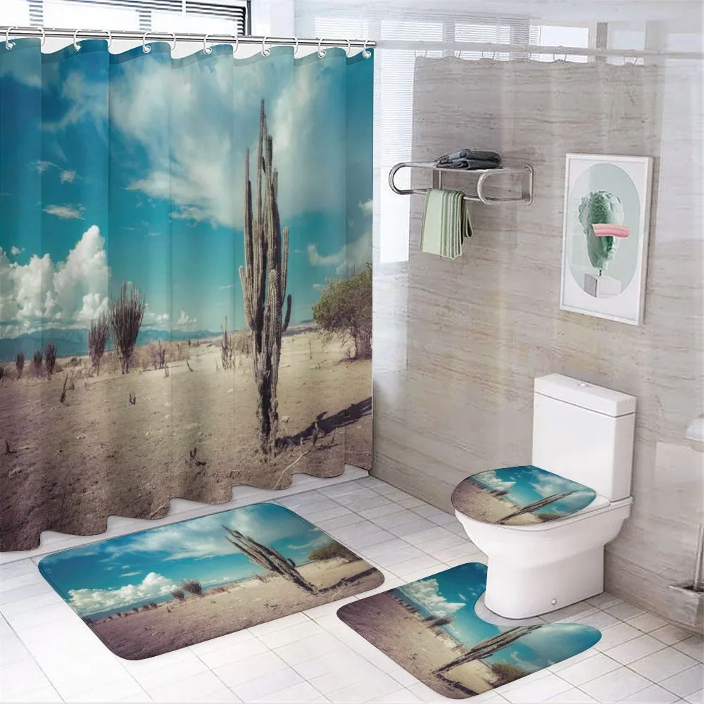 Sunny Hot Desert Plant — 4-Piece Bathroom Set preview