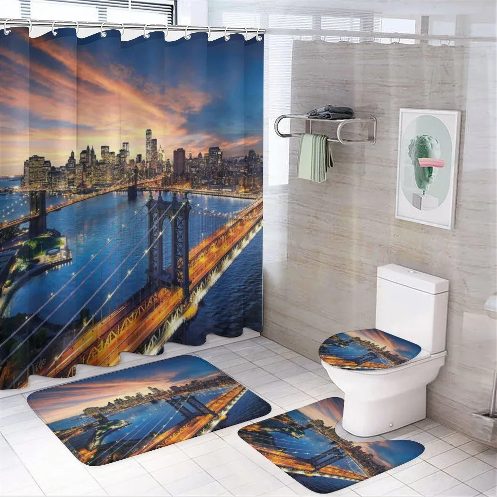 Sunset Cityscape — 4-Piece Bathroom Set preview