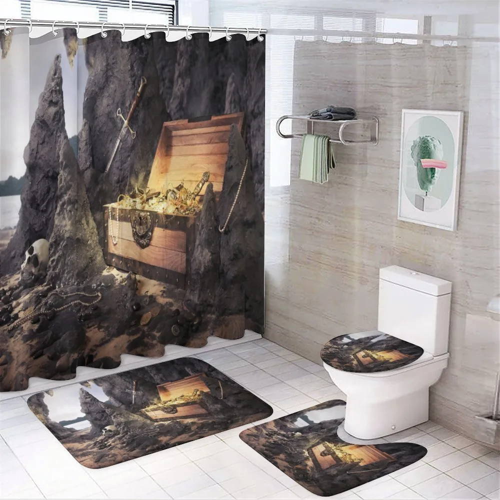 Treasure Chest in Cave — 4-Piece Bathroom Set preview