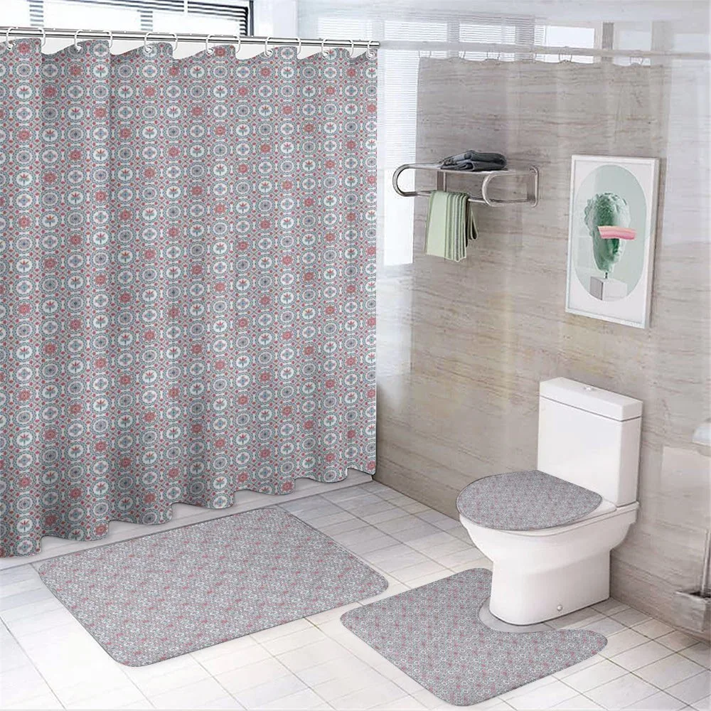 Abstract Blooming Leaves 4-Piece Bathroom Set product video