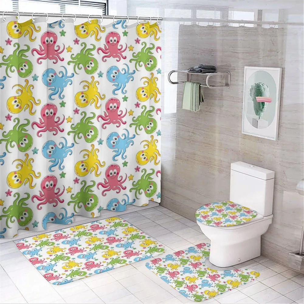 Cheerful Ocean Animals — 4-Piece Bathroom Set preview