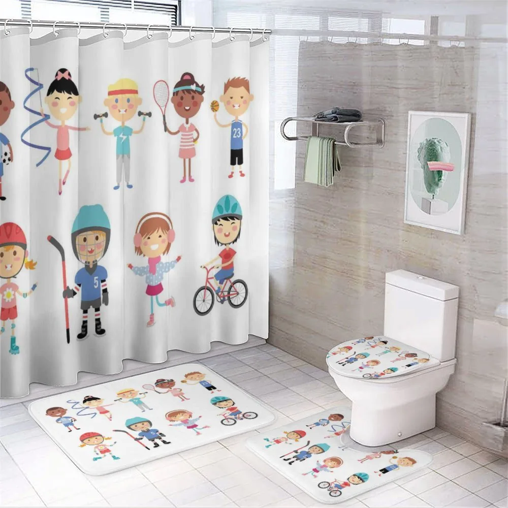 Hockey Player Skating — 4-Piece Bathroom Set preview