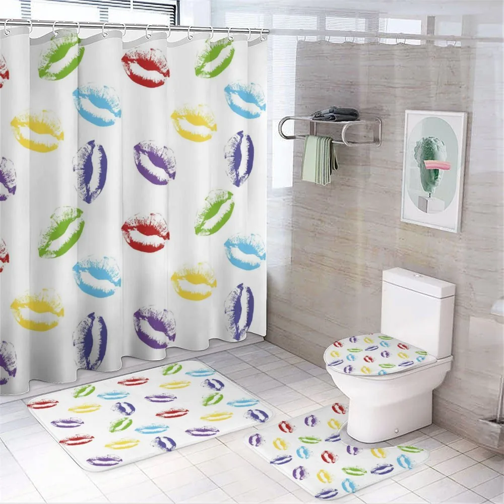 Seductive Lips Kisses Art 4-Piece Bathroom Set product video