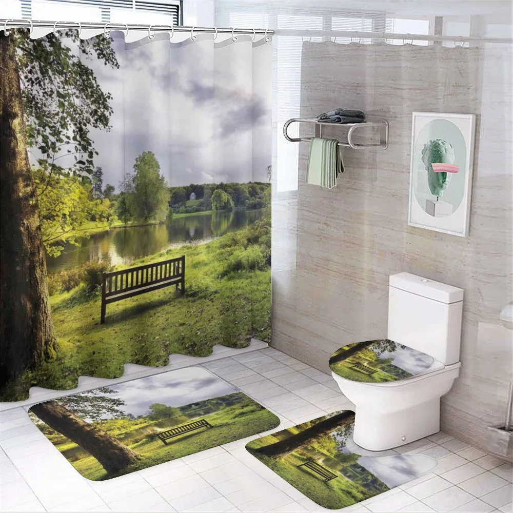 Stourhead Cloudy Scene — 4-Piece Bathroom Set preview