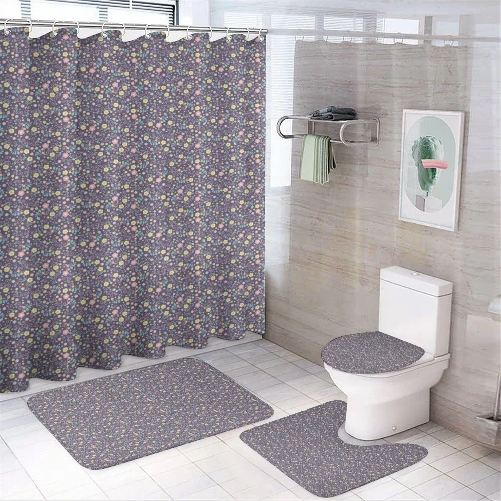 Vintage Flower Motif — 4-Piece Bathroom Set preview