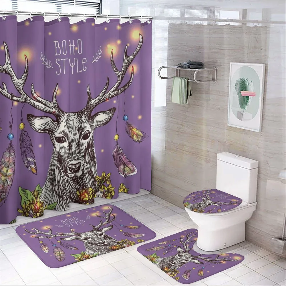 Wild Rein Deer Hand Drawn — 4-Piece Bathroom Set preview