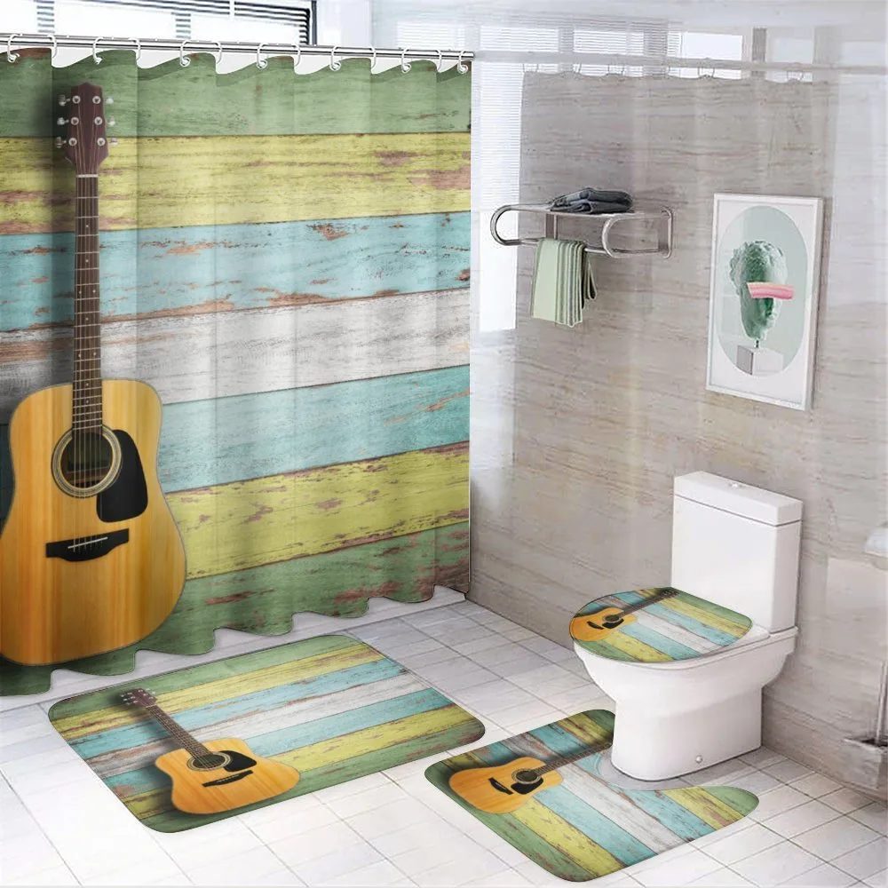 Aged Wooden Planks Rustic — 4-Piece Bathroom Set preview