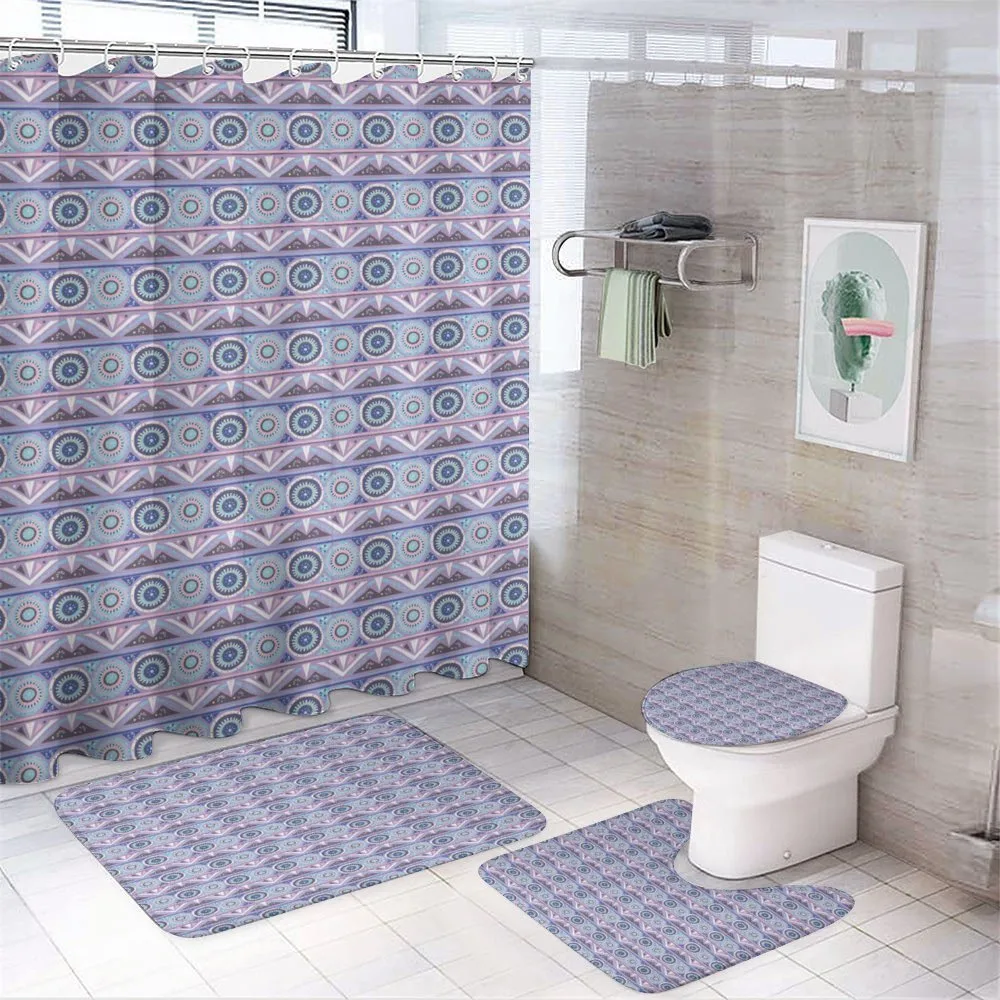 Circles Spots and Triangles — 4-Piece Bathroom Set preview