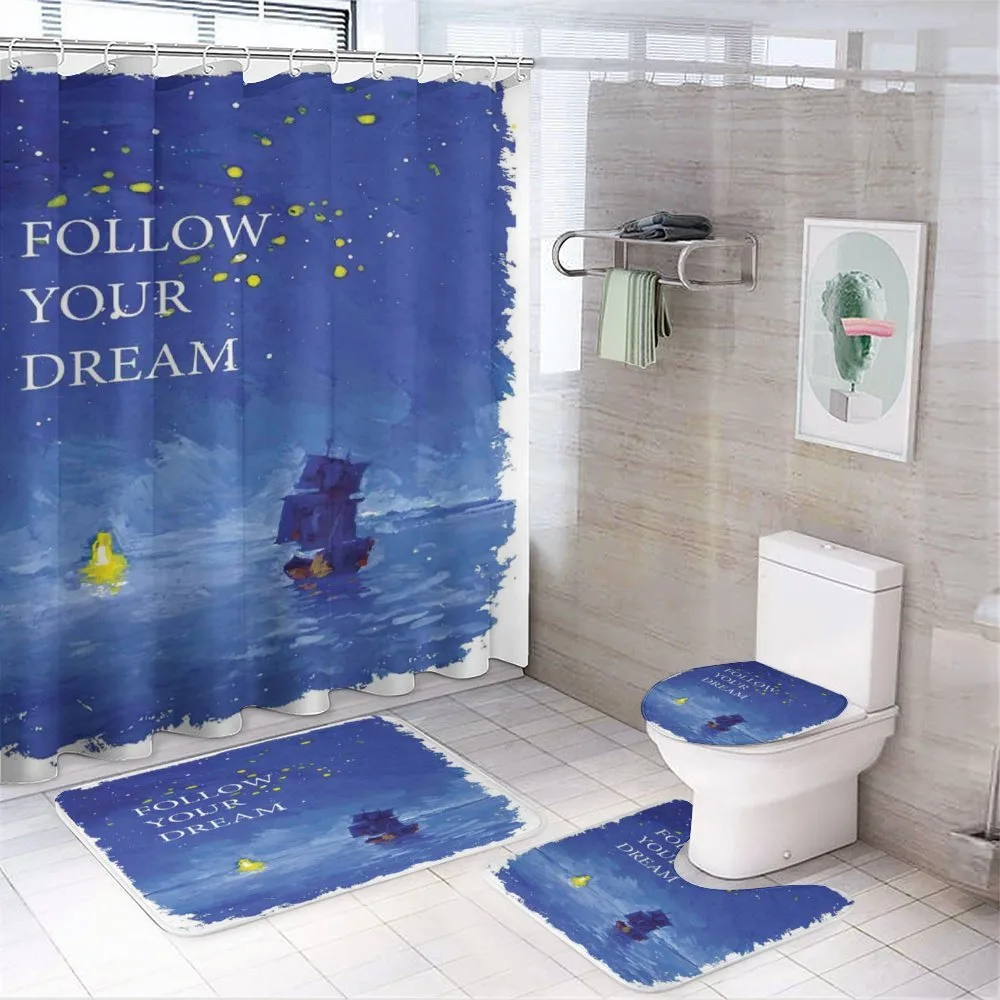 Sea Towards Lighthouse — 4-Piece Bathroom Set preview