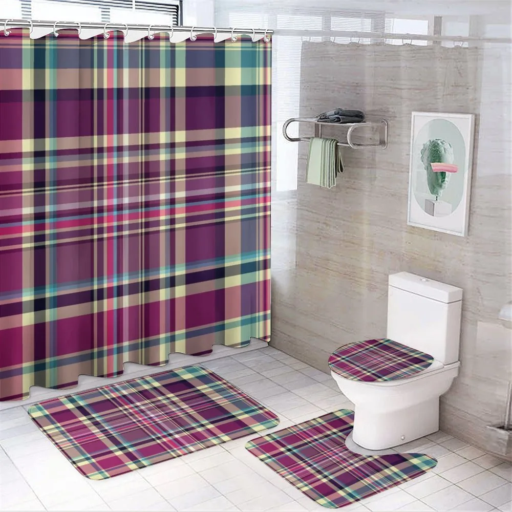 Vintage Purple Retro — 4-Piece Bathroom Set preview