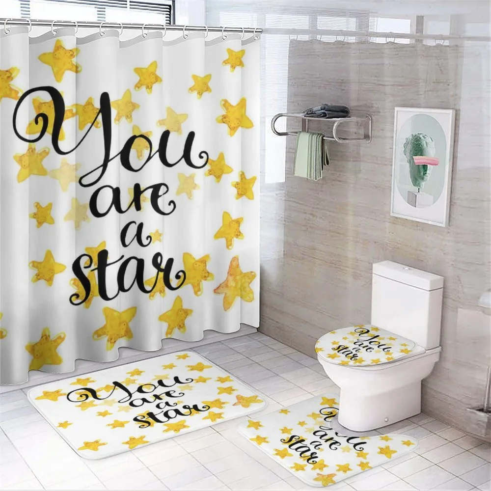 Watercolor Stars Modern — 4-Piece Bathroom Set preview