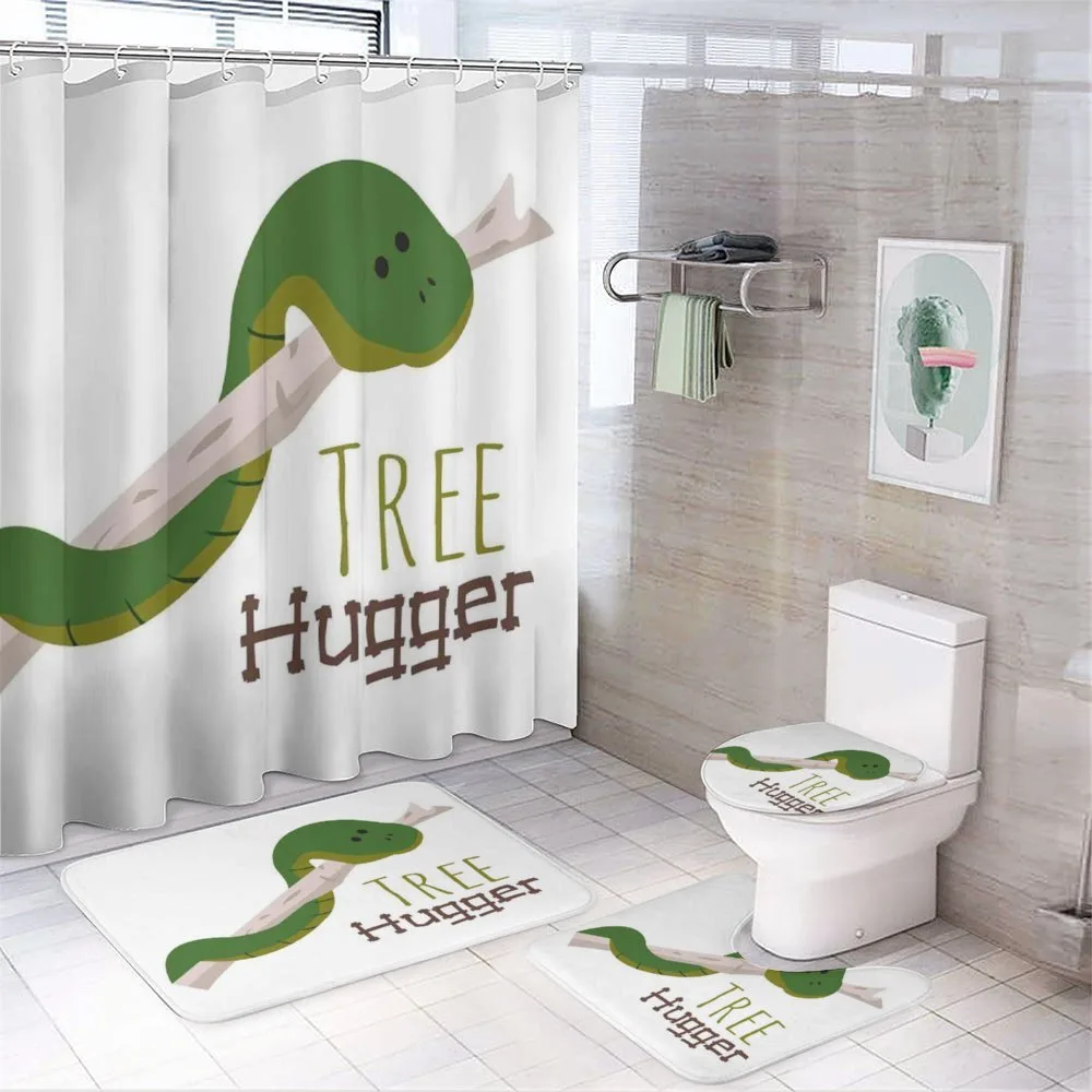 Cartoon Snake Mascot Love — 4-Piece Bathroom Set preview
