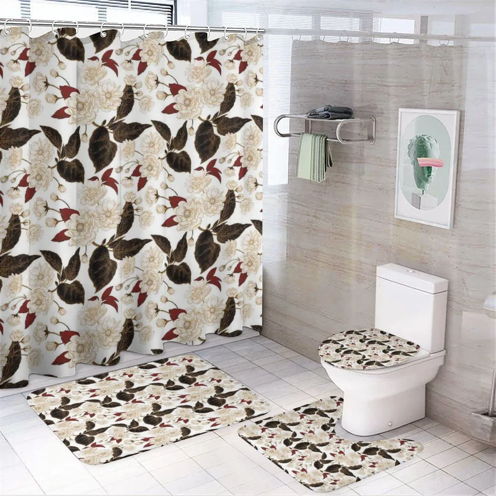 Chinese Plum Pattern — 4-Piece Bathroom Set preview