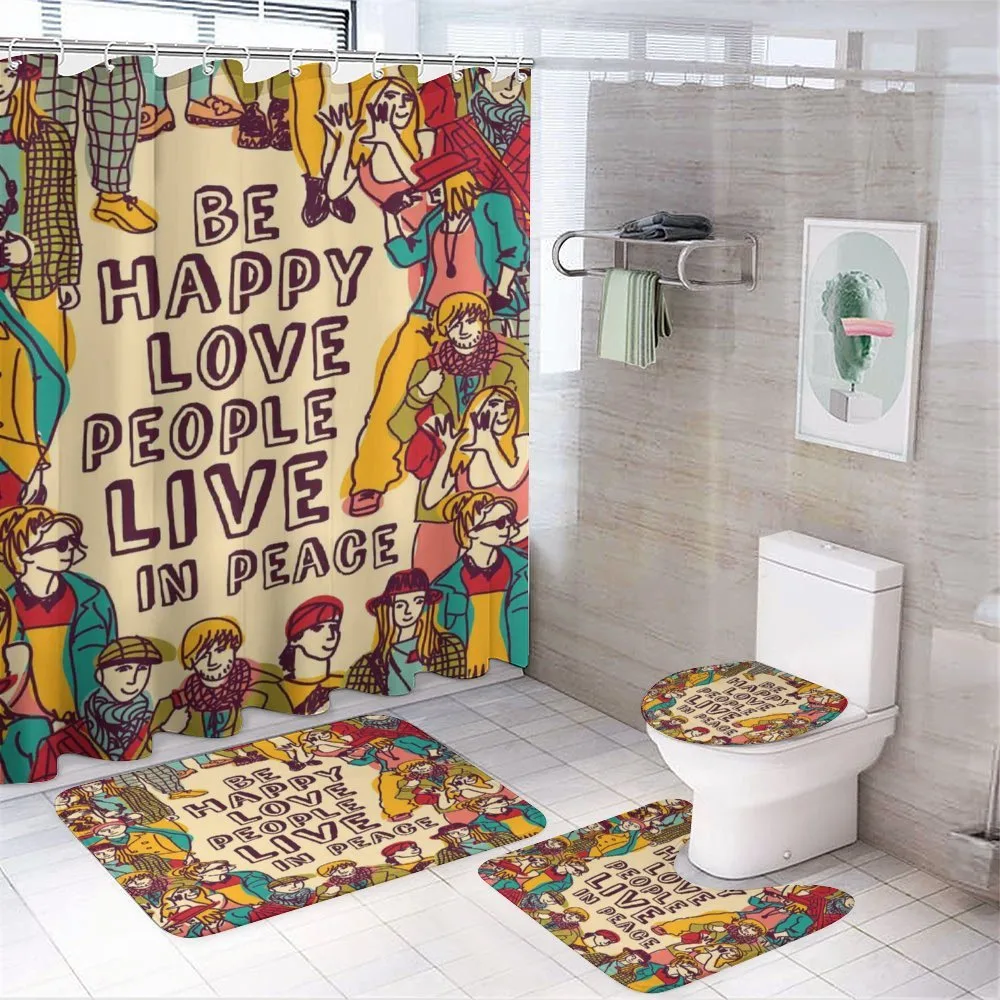 Love Peace Motivational — 4-Piece Bathroom Set preview