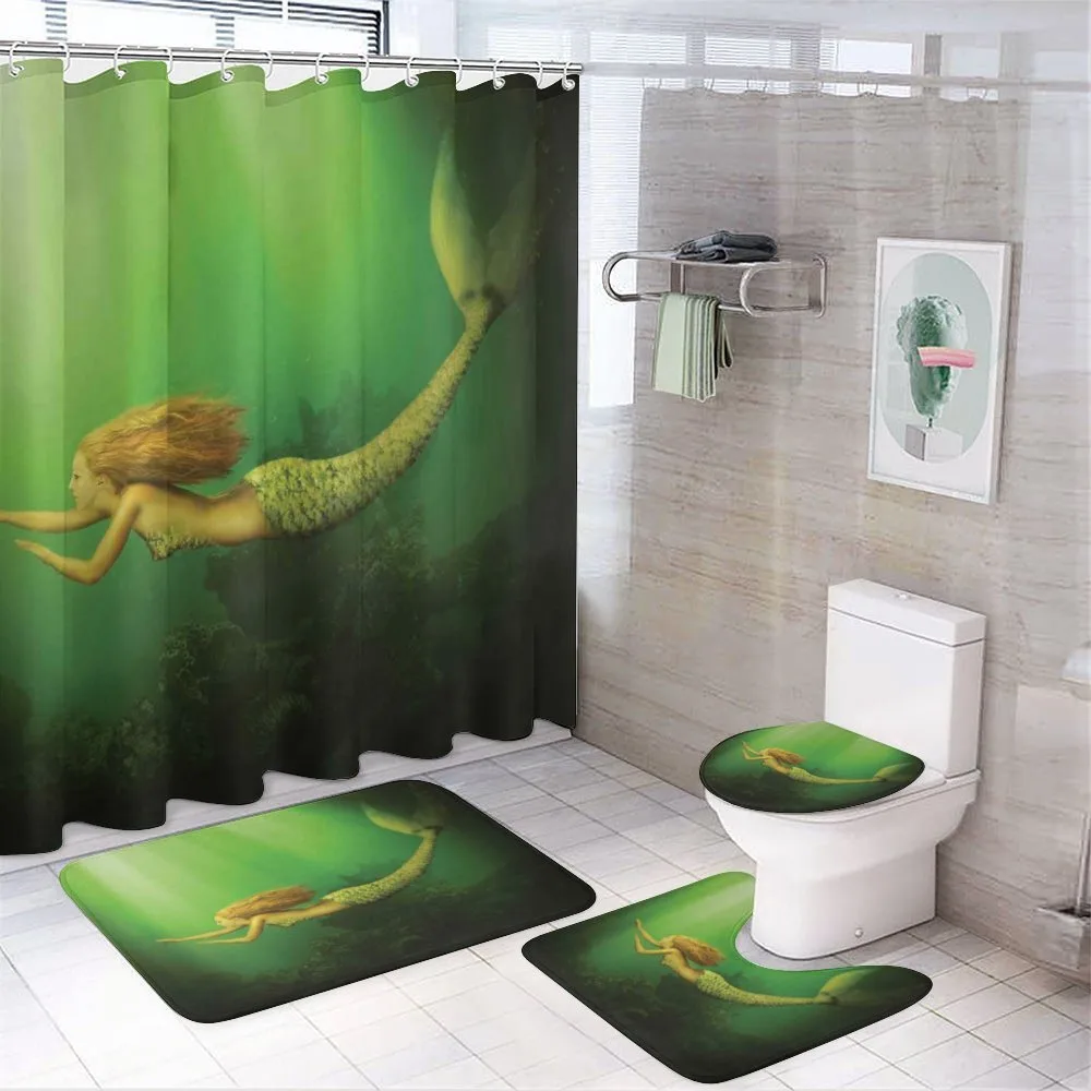 Mermaid with Fish Tail — 4-Piece Bathroom Set preview