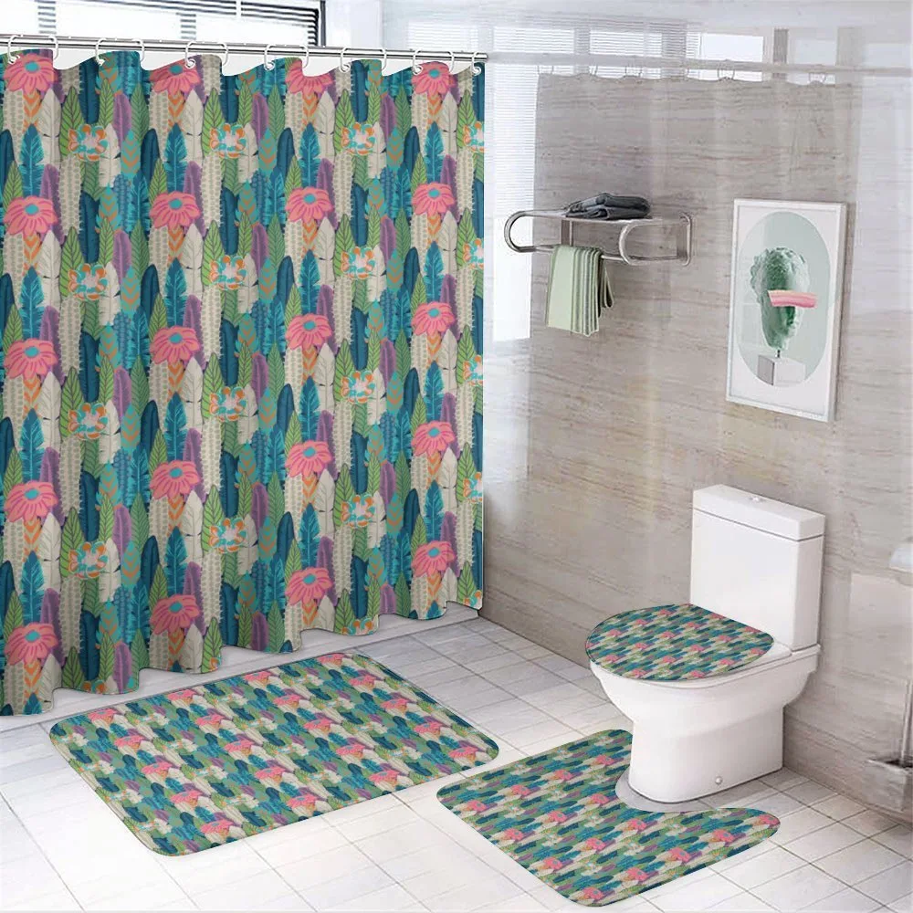 Pastel Succulents Flowers — 4-Piece Bathroom Set preview
