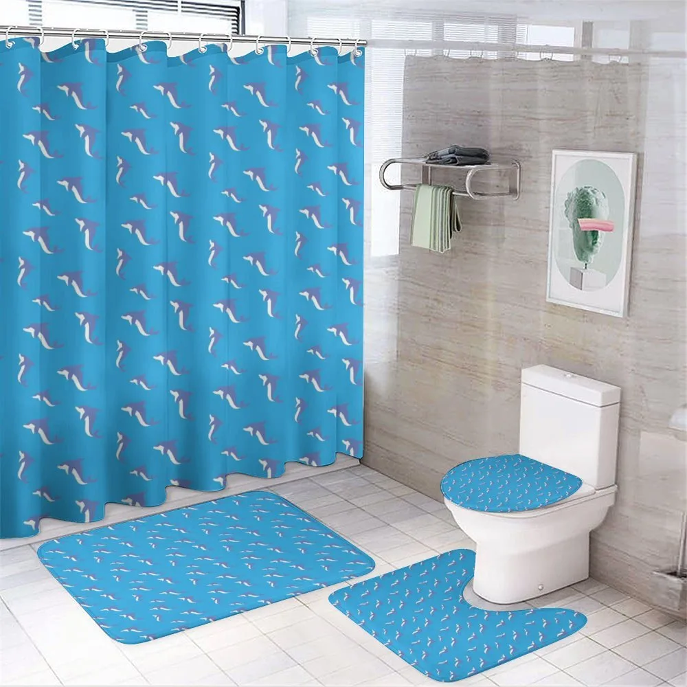 Repetitive Irregular Fish — 4-Piece Bathroom Set preview