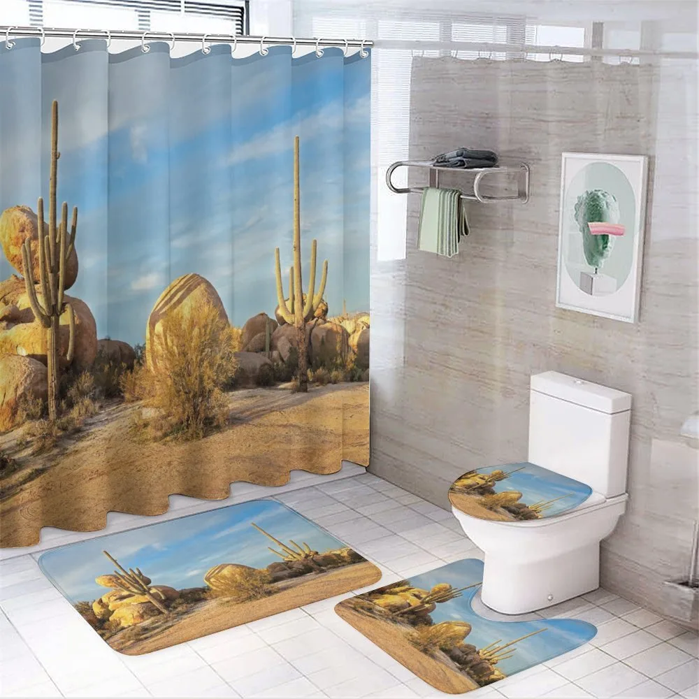 Saguaros Boulders Sunset — 4-Piece Bathroom Set preview
