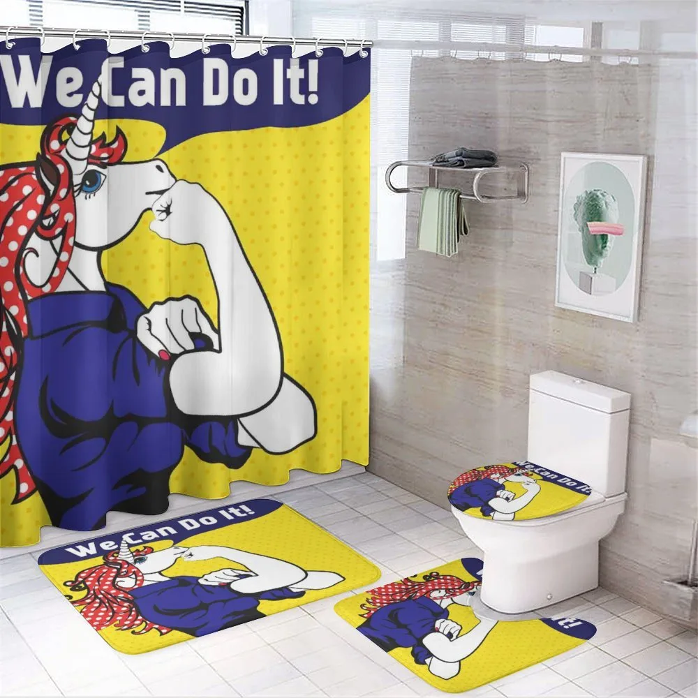 Unicorn with Polka Dot — 4-Piece Bathroom Set preview