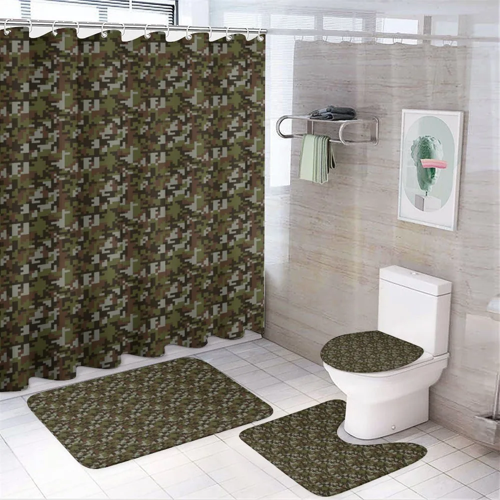 Abstract Pixel Art Camo — 4-Piece Bathroom Set preview