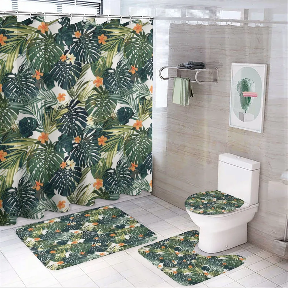 Colorful Polynesia Plant — 4-Piece Bathroom Set preview