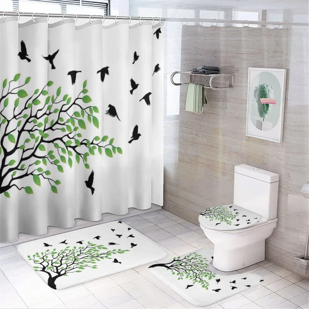 Flying Birds Spring Peace — 4-Piece Bathroom Set preview