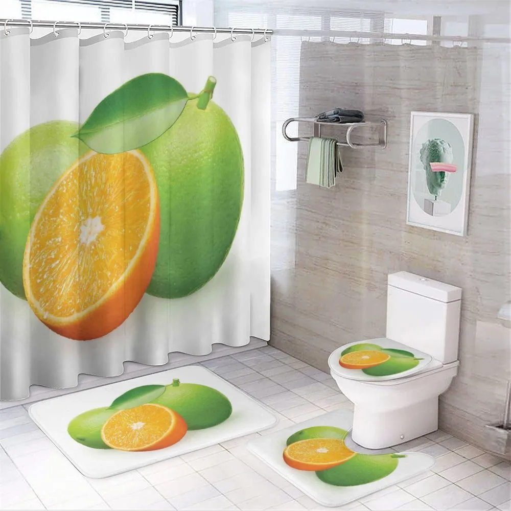Lime Orange Design — 4-Piece Bathroom Set preview