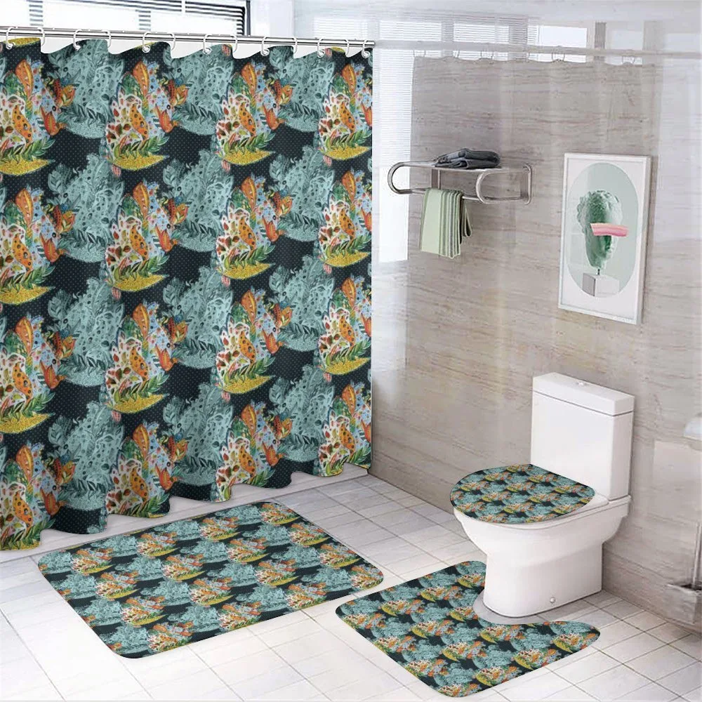Oriental Style Motifs — 4-Piece Bathroom Set preview