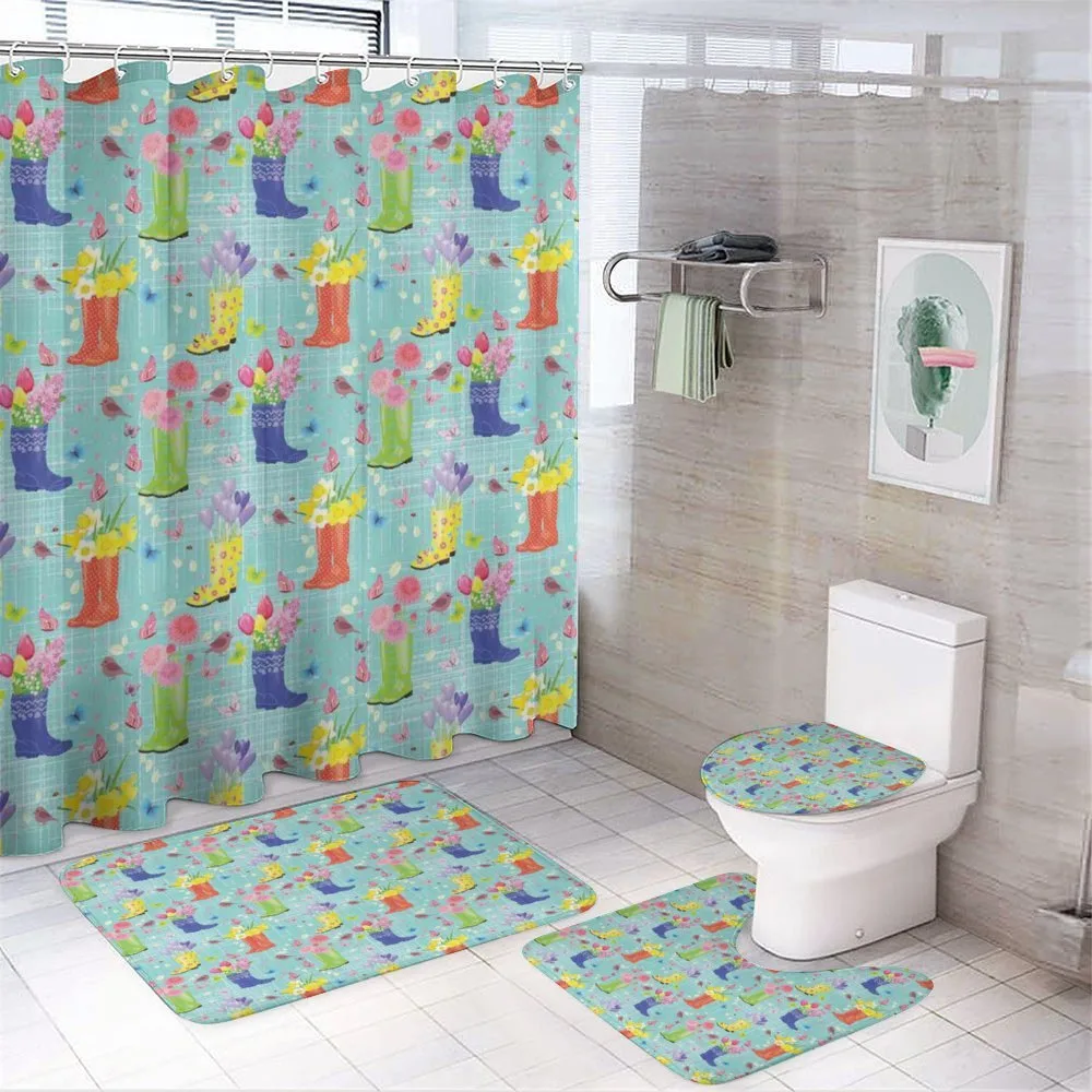 Rubber Boots and Flowers — 4-Piece Bathroom Set preview