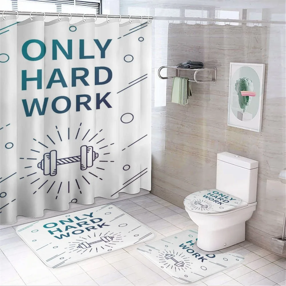 Sports Words Dumbbell — 4-Piece Bathroom Set preview