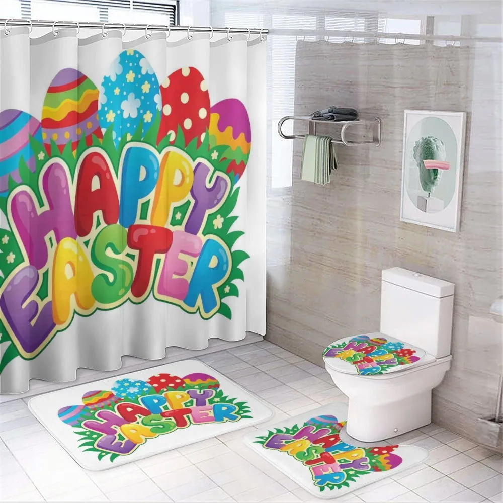 Cartoon Ornamental Eggs — 4-Piece Bathroom Set preview
