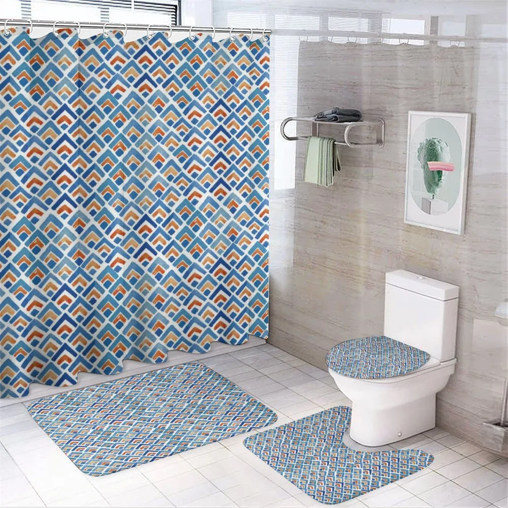 Chevron Watercolor Art — 4-Piece Bathroom Set preview