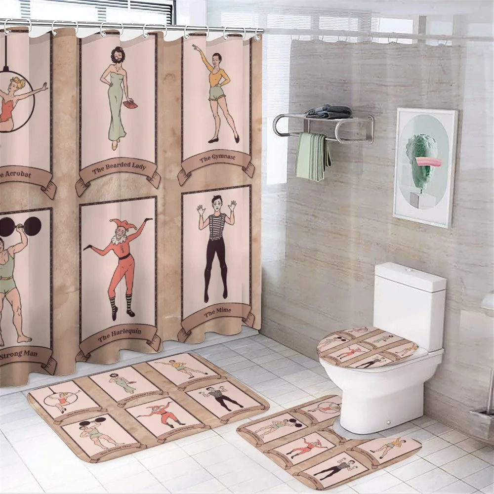 Circus Acrobats Gymnast — 4-Piece Bathroom Set preview